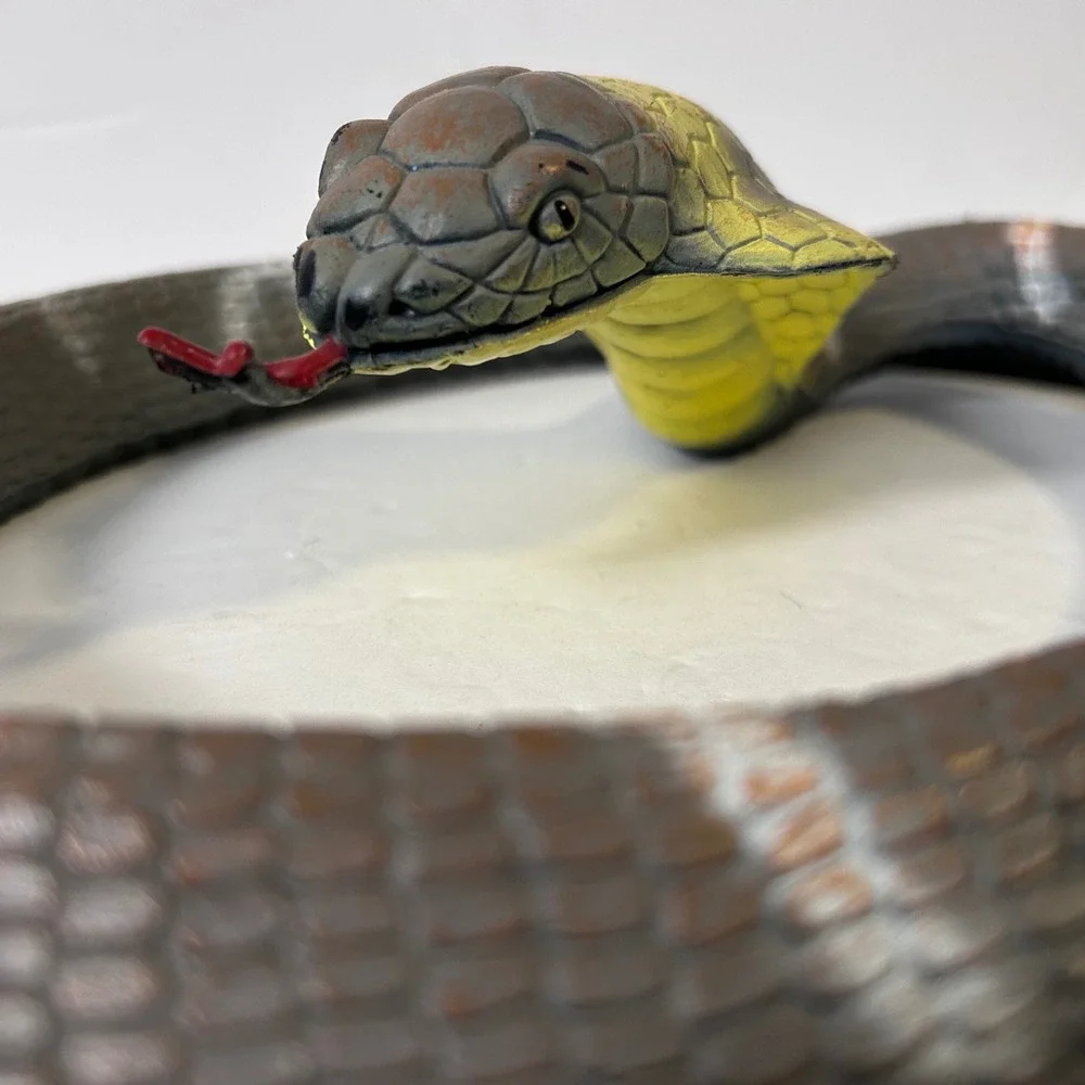 UsedToys R Us Realistic King Cobra Rubber Snake Figure 70 Inch Brown Yellow Prop